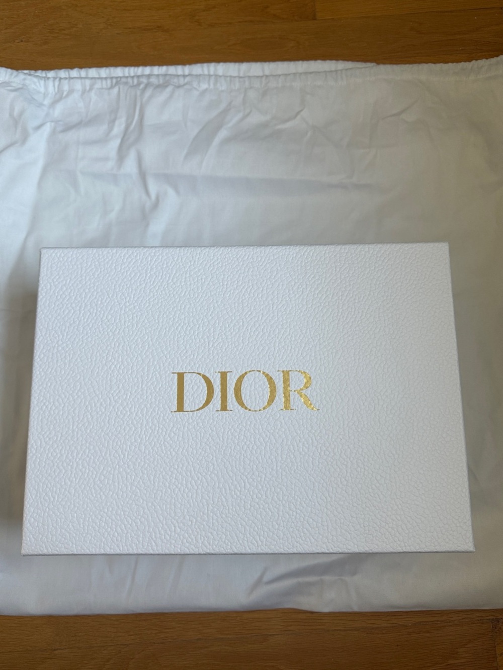 Dior White Large Box with Gold Logo and Ribbon